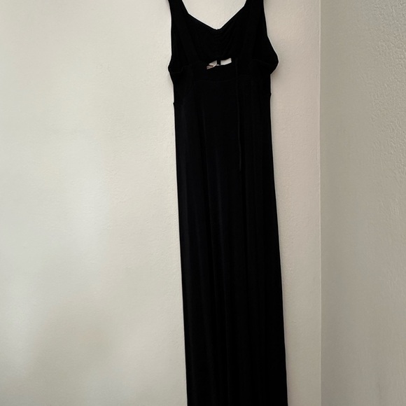 Free People Black Hypnotized Knit Black Maxi Dress Strappy Cutout Size L, Boho - Picture 6 of 11